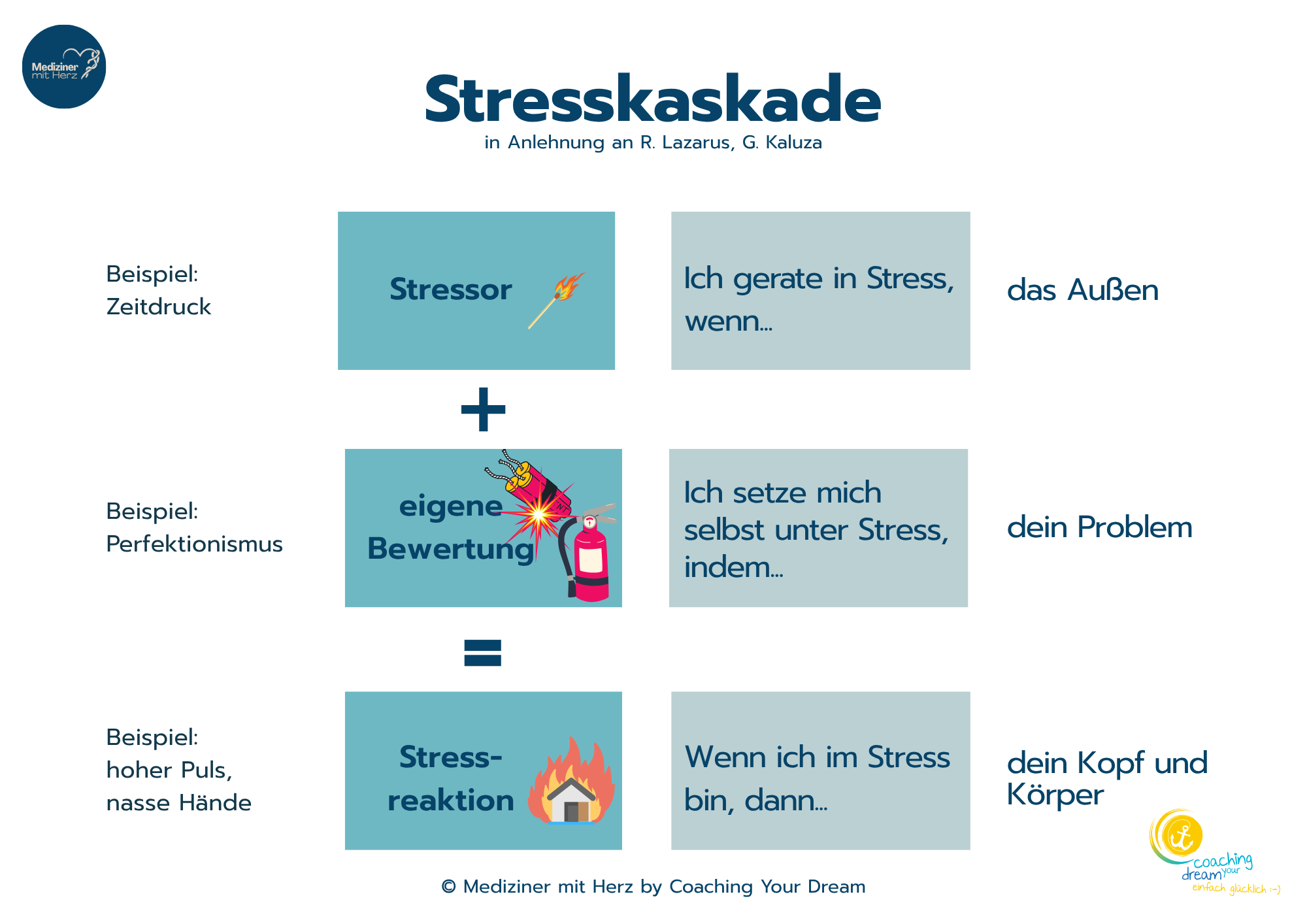 Stresskaskade in Anlöehnung an Lazarus und Kaluza